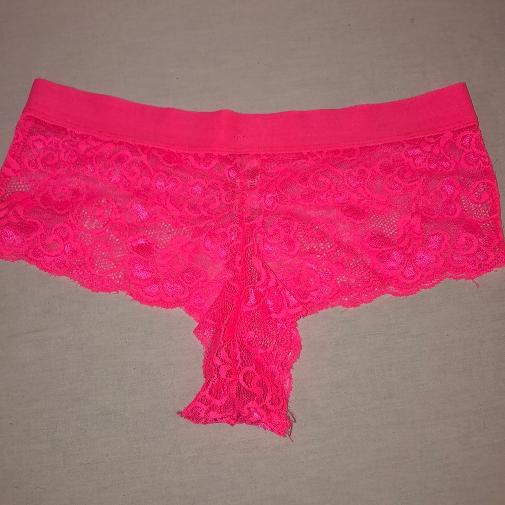 Sofra cheeky pink lace underwear